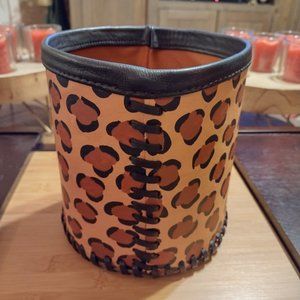 Leather Animal Print Basket